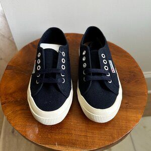 Superga 2750 JCOT Classic Kids Sneakers - Blue Navy, Size 12